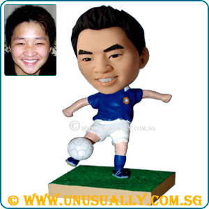 Personalized 3D Soccer Figurine In Blue Jersey